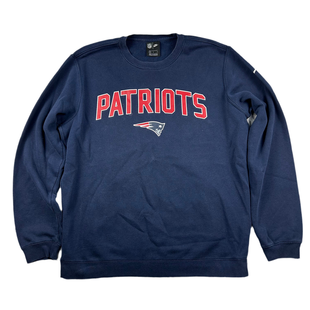 (L) Vintage Nike NFL Patriots Sweater Dunkelblau Rot