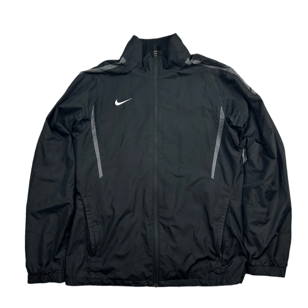 (M) Damen Vintage Nike Windbreaker Trainingsjacke Trackjacket Nylon Schwarz