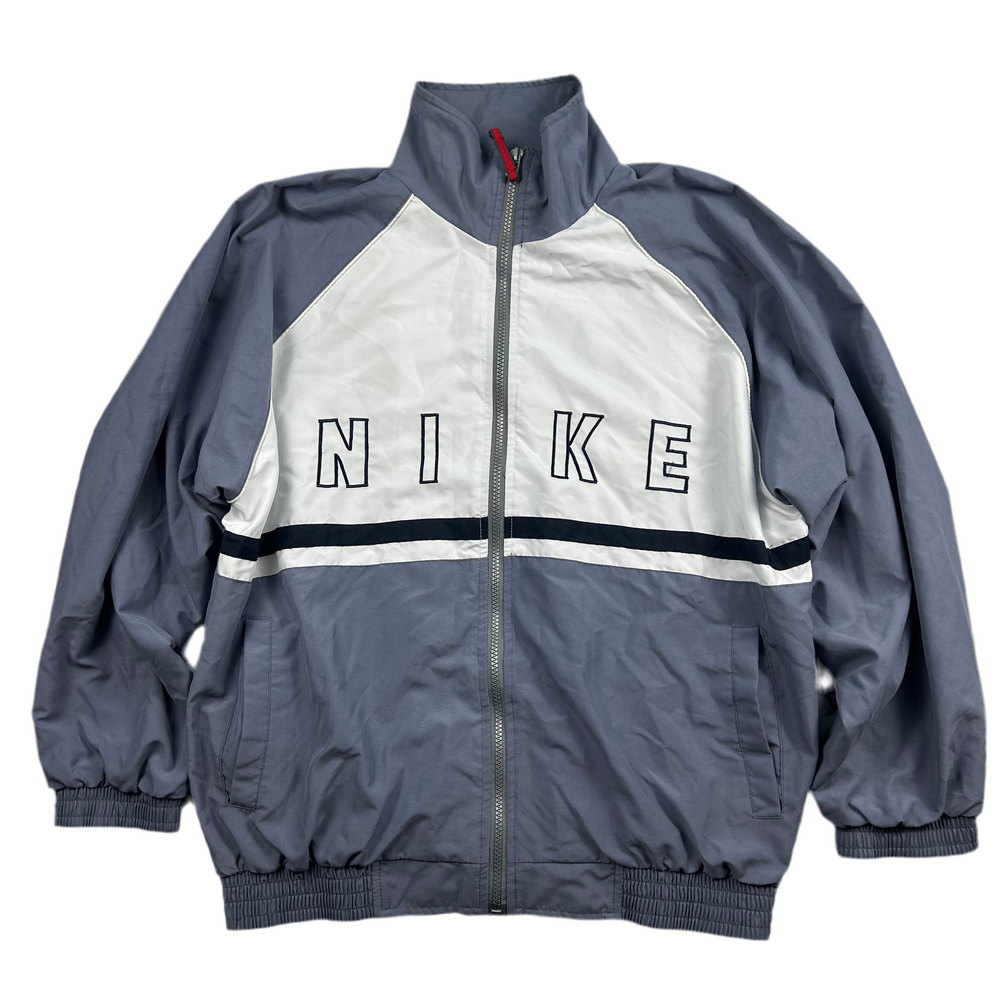 (S-M) Vintage Nike 90s Windbreaker Grau Weiß