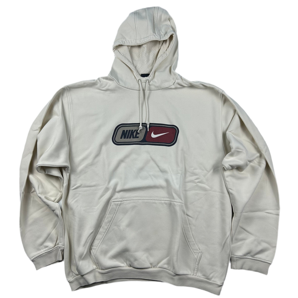 (L) Vintage Nike Hoodie Sweat 90s Retro Beige