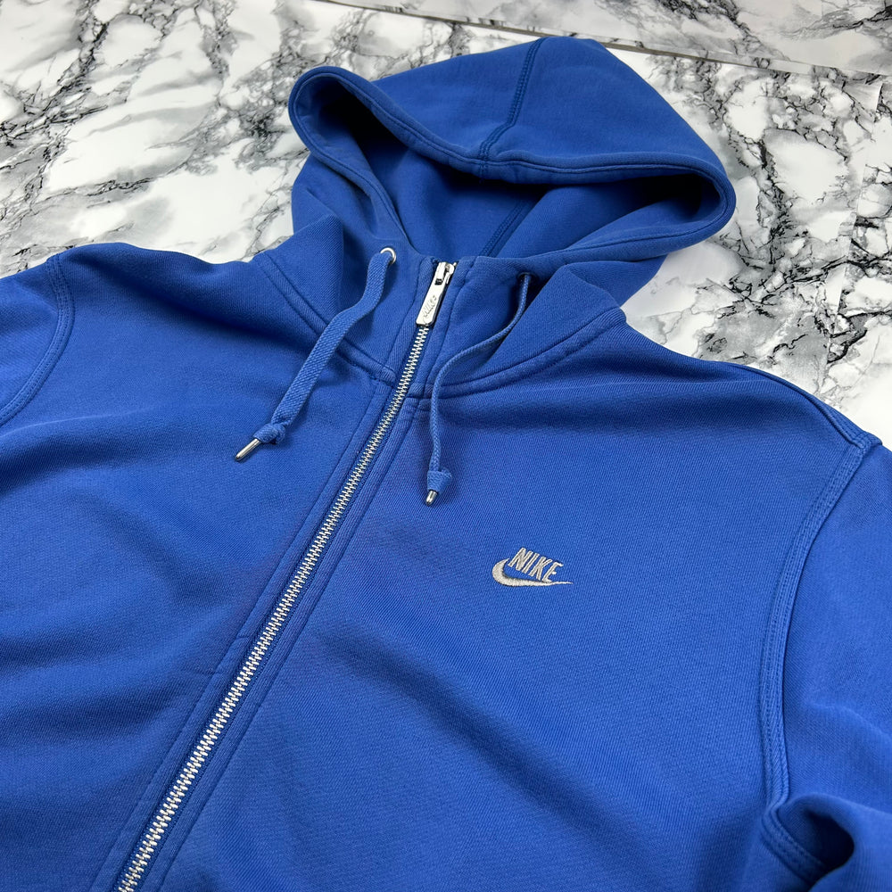 (M) Heavy Cotton Vintage Nike Jacke Hoodie Kapuzenjacke Blau