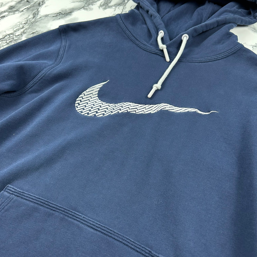 (M) Nike Hoodie Swoosh Gestickt Dunkelblau