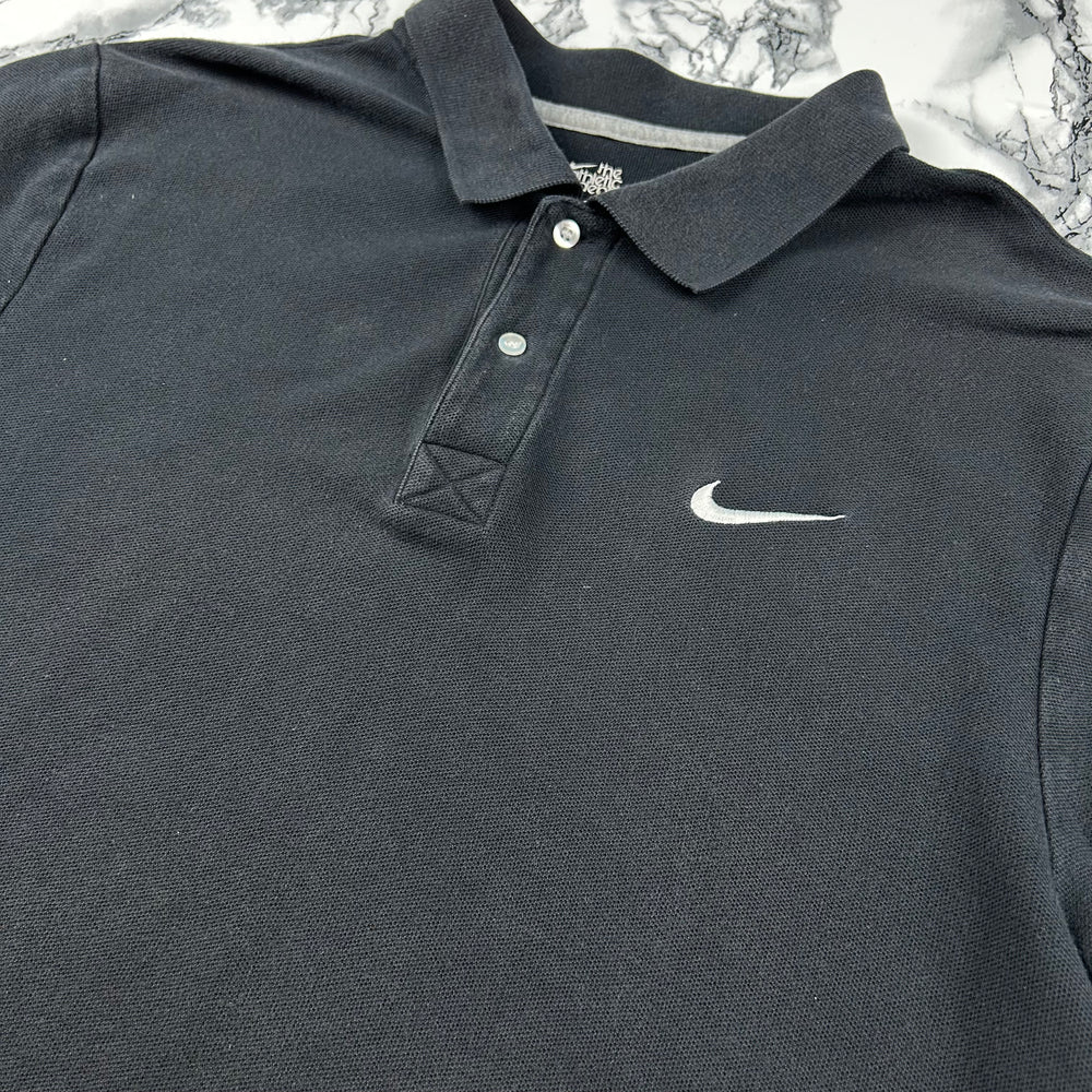 (L) Vintage Nike Poloshirt Polohemd 90s Schwarz