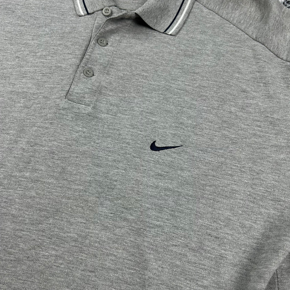 (XL) Vintage Nike Poloshirt Polohemd Swoosh Grau