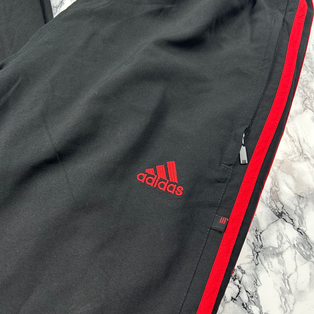 (S) Vintage Adidas Trackpants Trainingshose Schwarz Rot