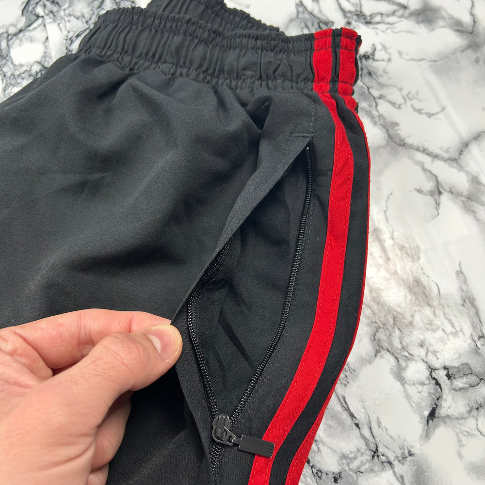 (S) Vintage Adidas Trackpants Trainingshose Schwarz Rot