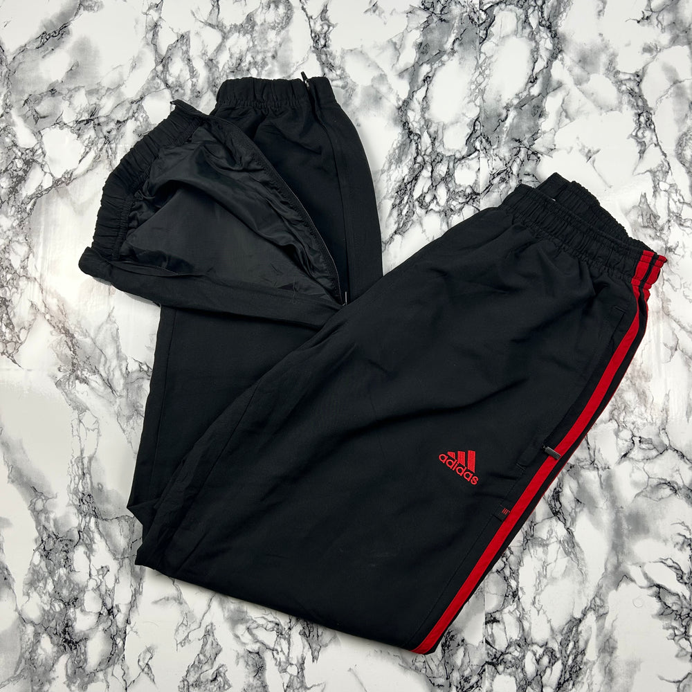 (S) Vintage Adidas Trackpants Trainingshose Schwarz Rot