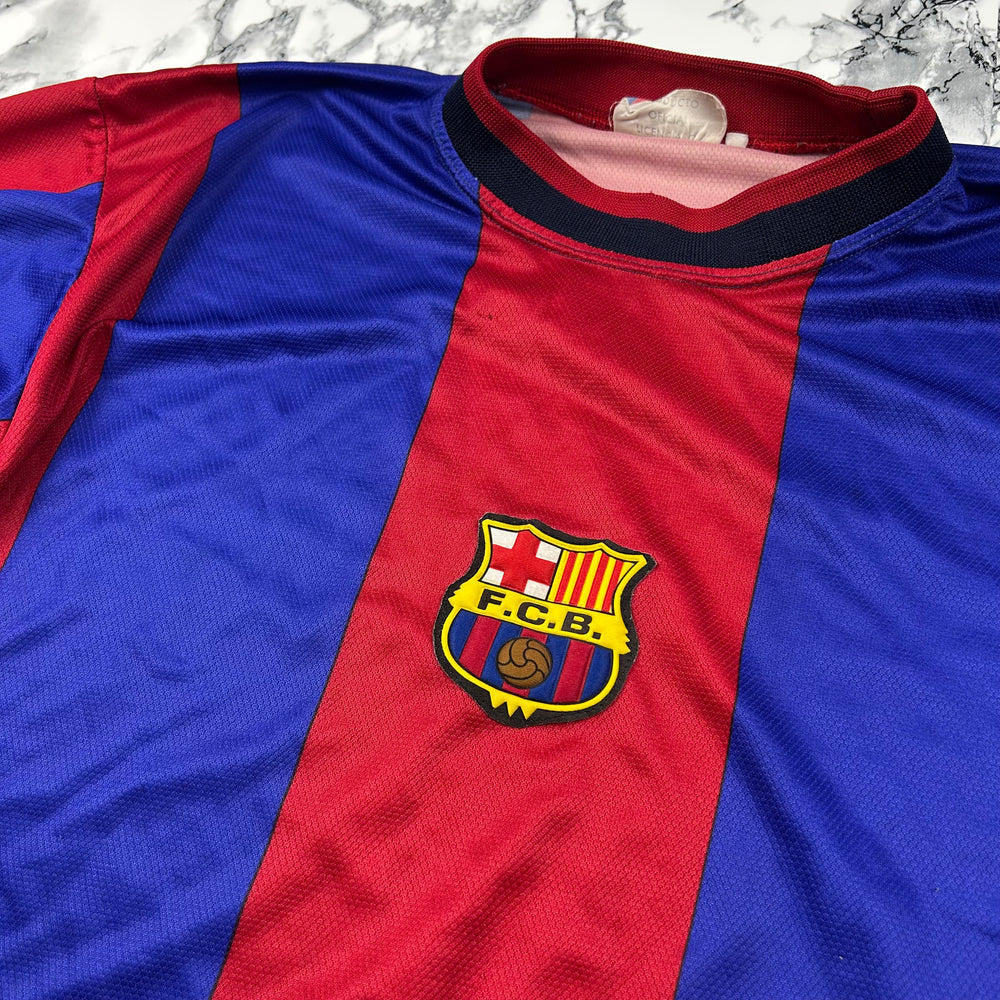 (L-XL) Vintage FC Barcelona Rivaldo Trikot Heimtrikot