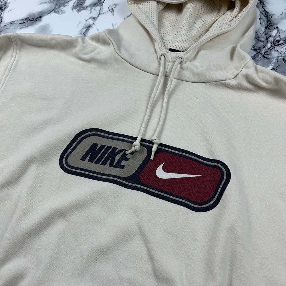 (L) Vintage Nike Hoodie Sweat 90s Retro Beige