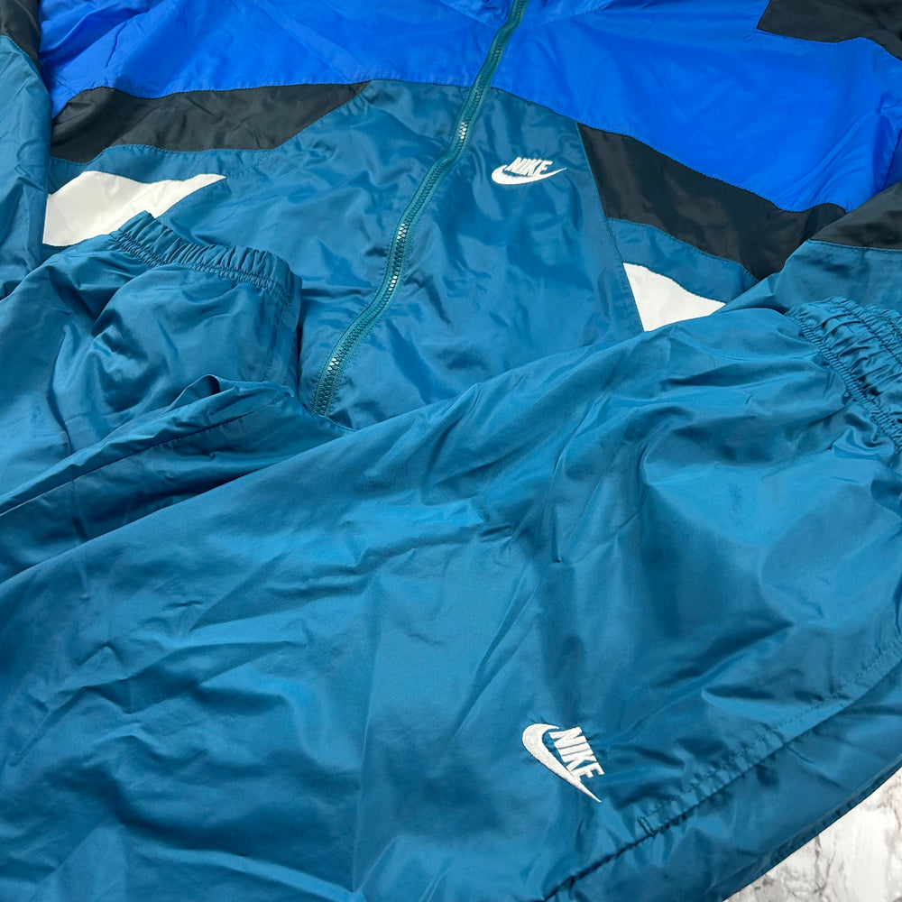 (M) Vintage Nike Tracksuit Trainingsanzug 90s Retro Blau Nylon