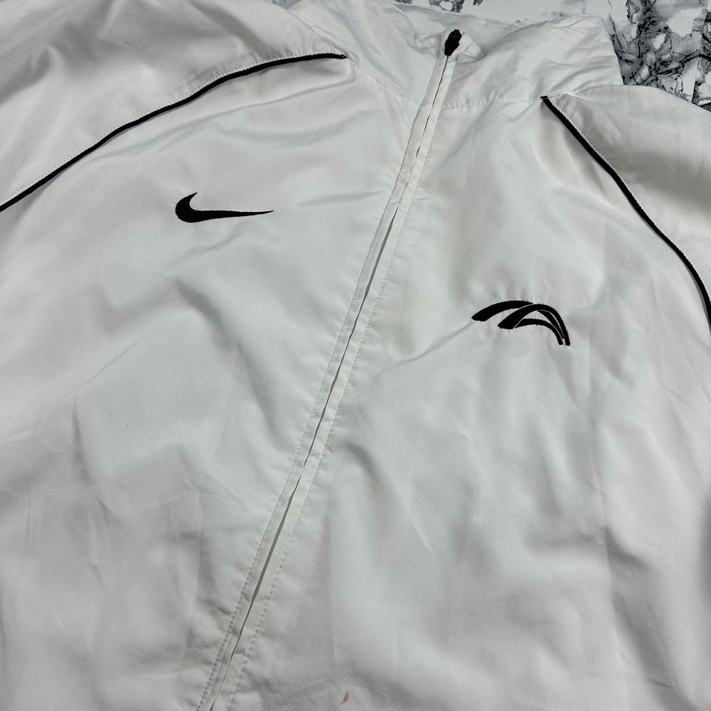 (XL) Vintage Nike Windbreaker Trackjacket 90s Retro Weiß