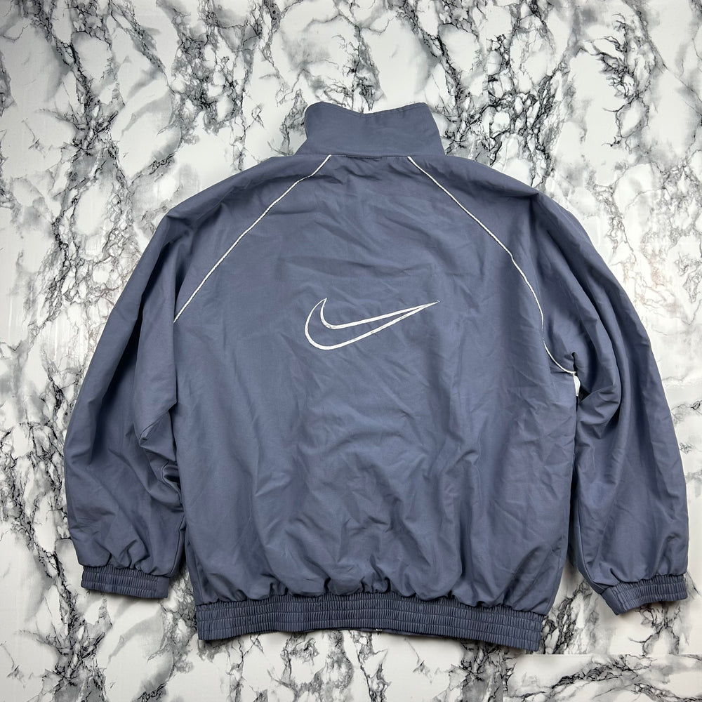 (S-M) Vintage Nike 90s Windbreaker Grau Weiß