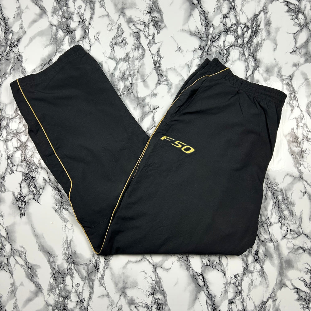 (L) Vintage Adidas F50 Trackpants Trainingshose Schwarz Gold