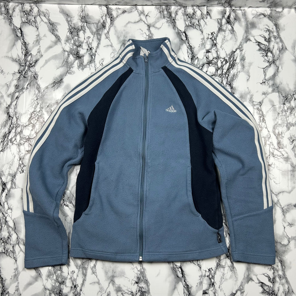 (XS) Vintage Adidas Fleecejacke Hellblau 90s