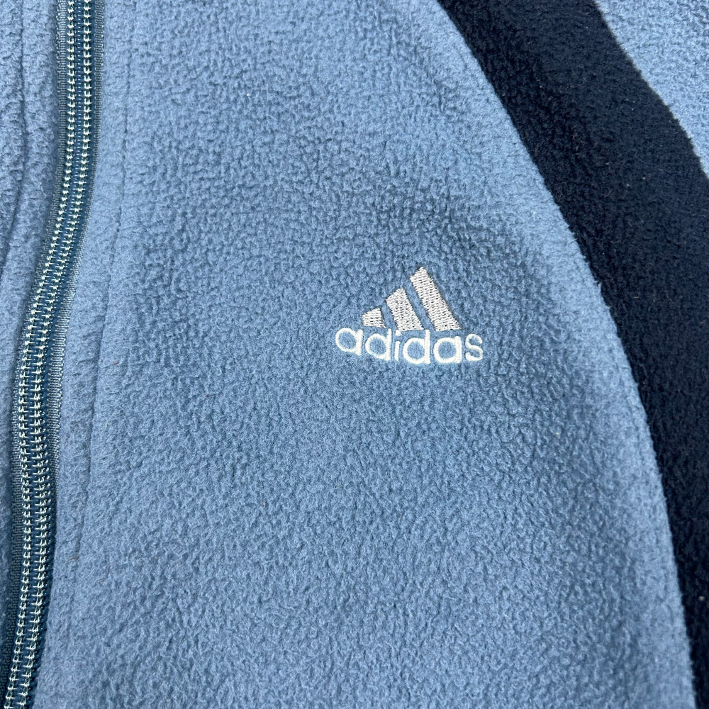 (XS) Vintage Adidas Fleecejacke Hellblau 90s