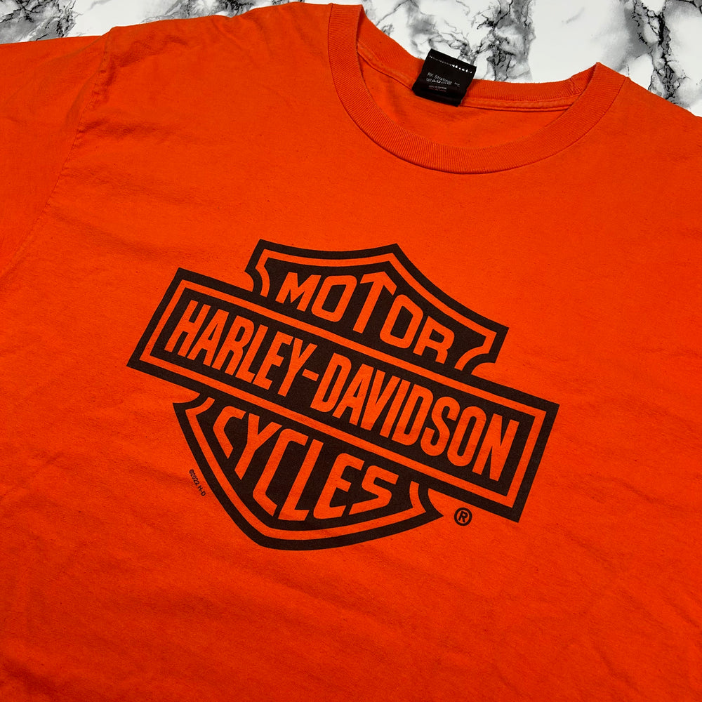 (XL) Vintage Harley Davidson T-Shirt Orange