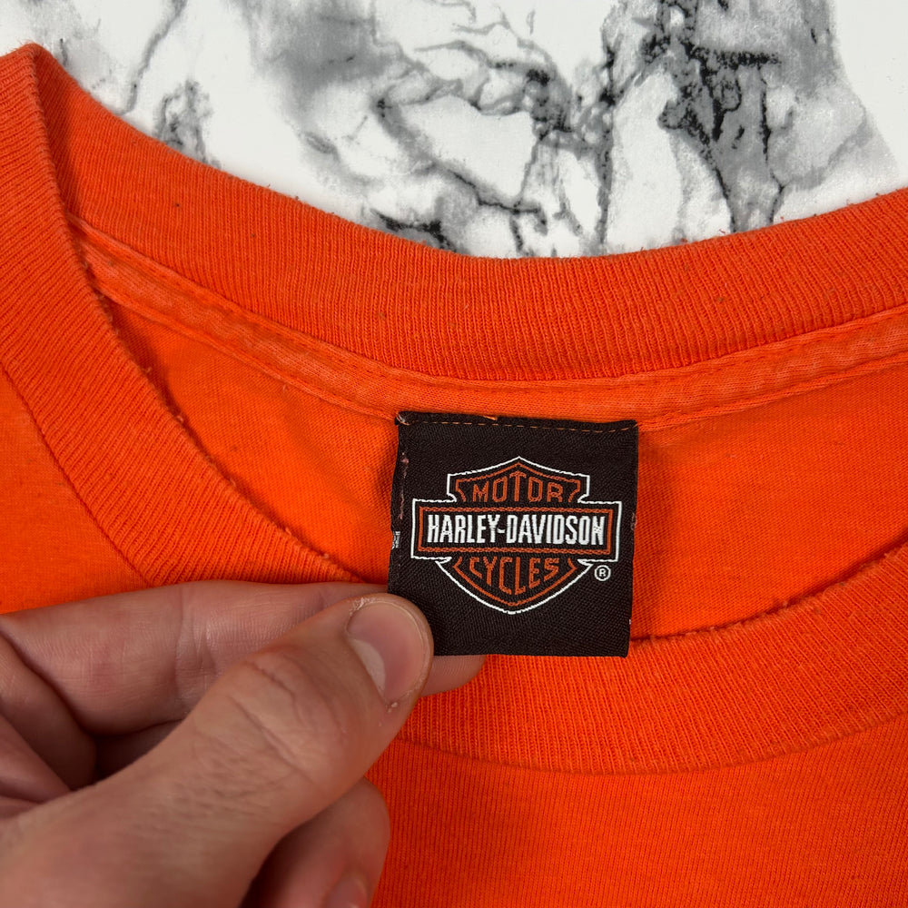 (XL) Vintage Harley Davidson T-Shirt Orange