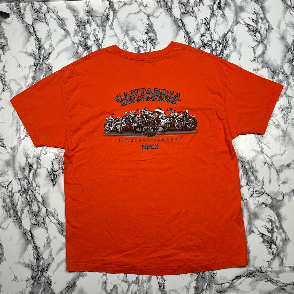 (XL) Vintage Harley Davidson T-Shirt Orange