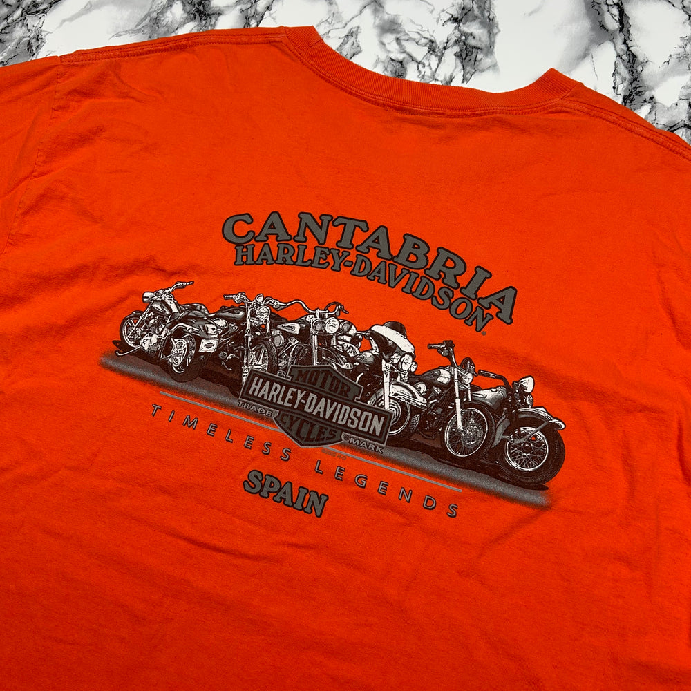 (XL) Vintage Harley Davidson T-Shirt Orange